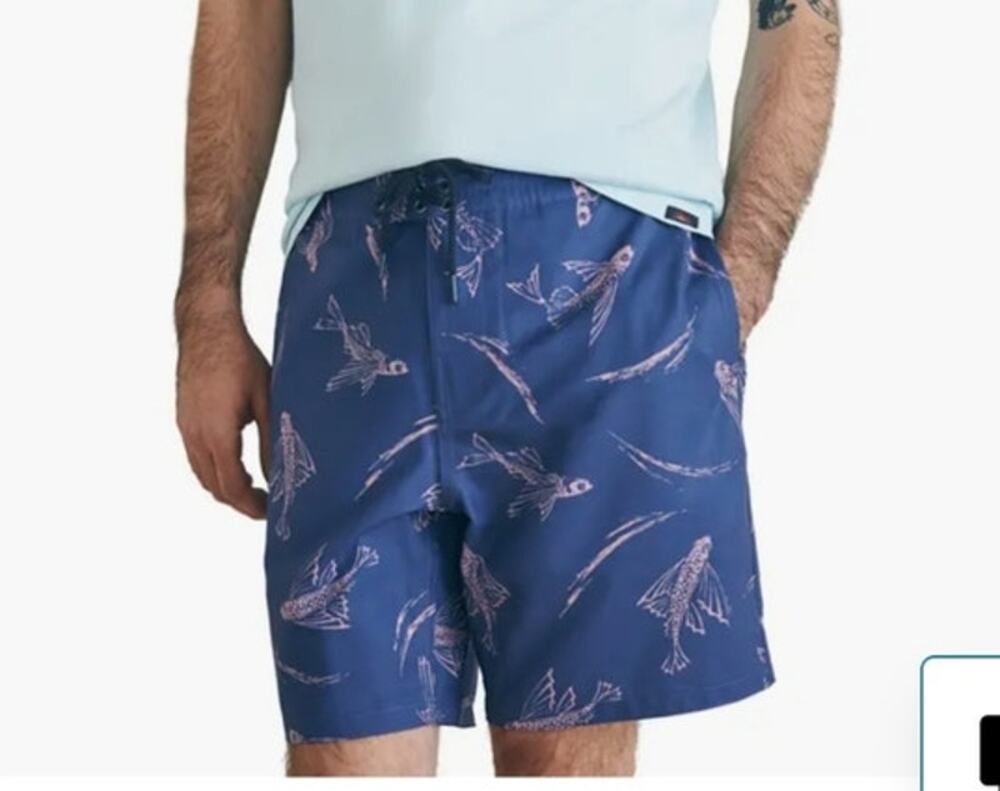 FAHERTY SUNWASHED BOARD SHORTS, SIZE 35 *